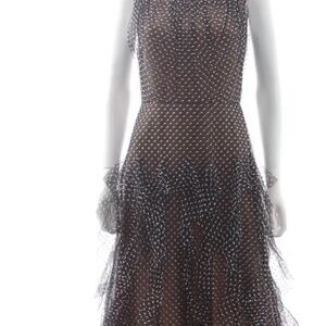 Jason Wu Black and White Tiered Ruffled Midi Dress